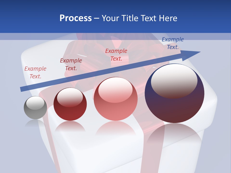 A White Present Box With A Red Ribbon On It PowerPoint Template