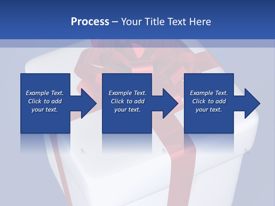 A White Present Box With A Red Ribbon On It PowerPoint Template