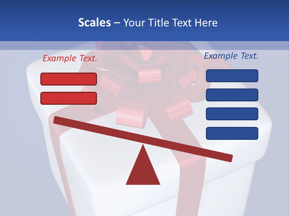 A White Present Box With A Red Ribbon On It PowerPoint Template