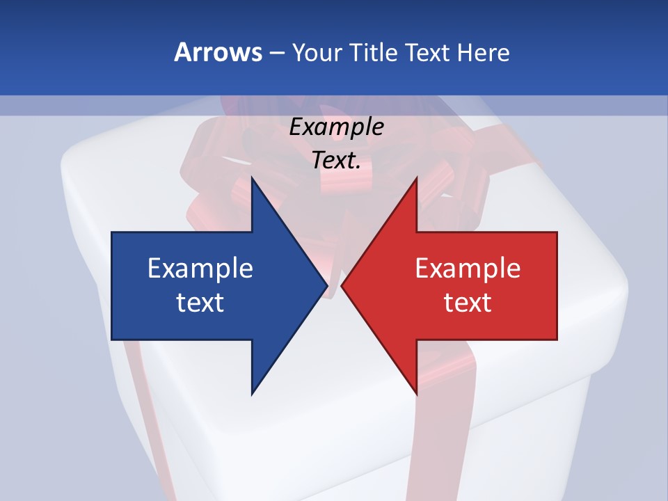 A White Present Box With A Red Ribbon On It PowerPoint Template