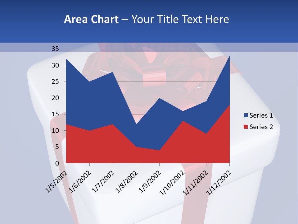 A White Present Box With A Red Ribbon On It PowerPoint Template