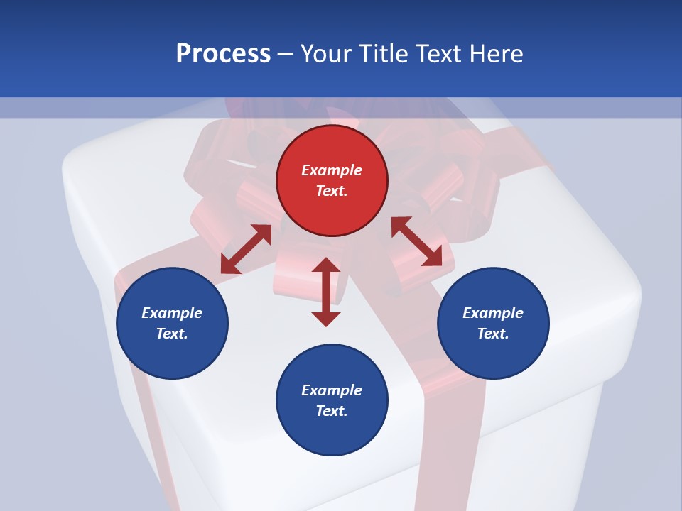 A White Present Box With A Red Ribbon On It PowerPoint Template