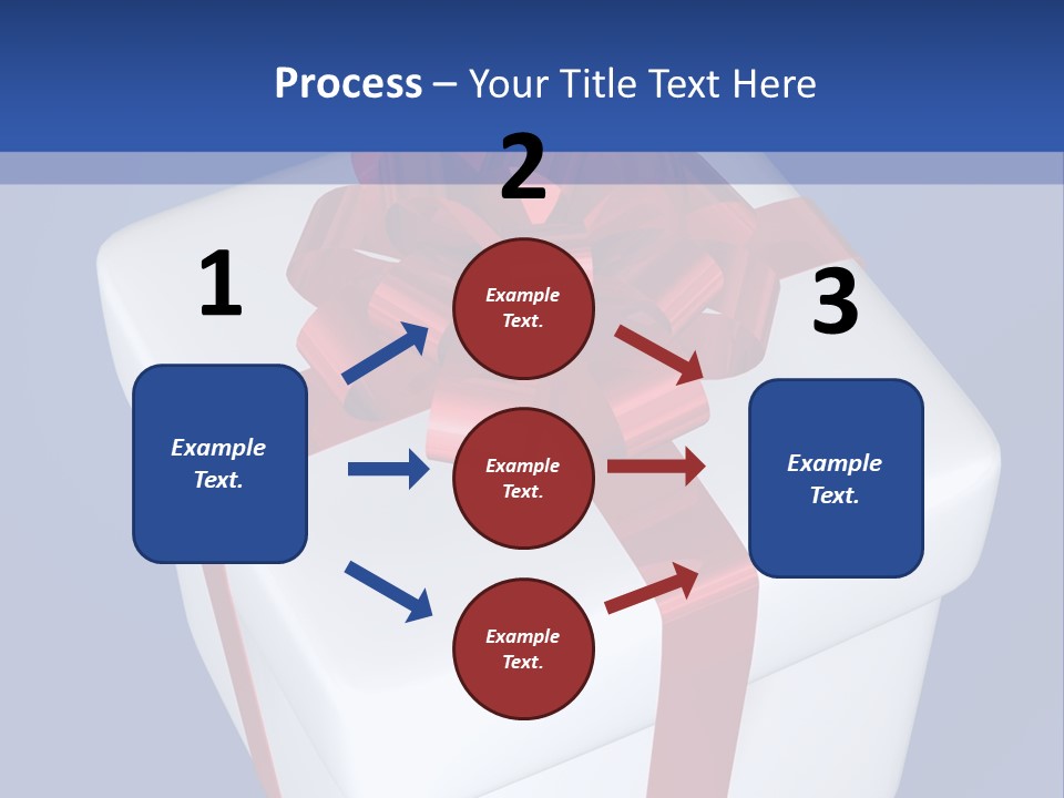 A White Present Box With A Red Ribbon On It PowerPoint Template