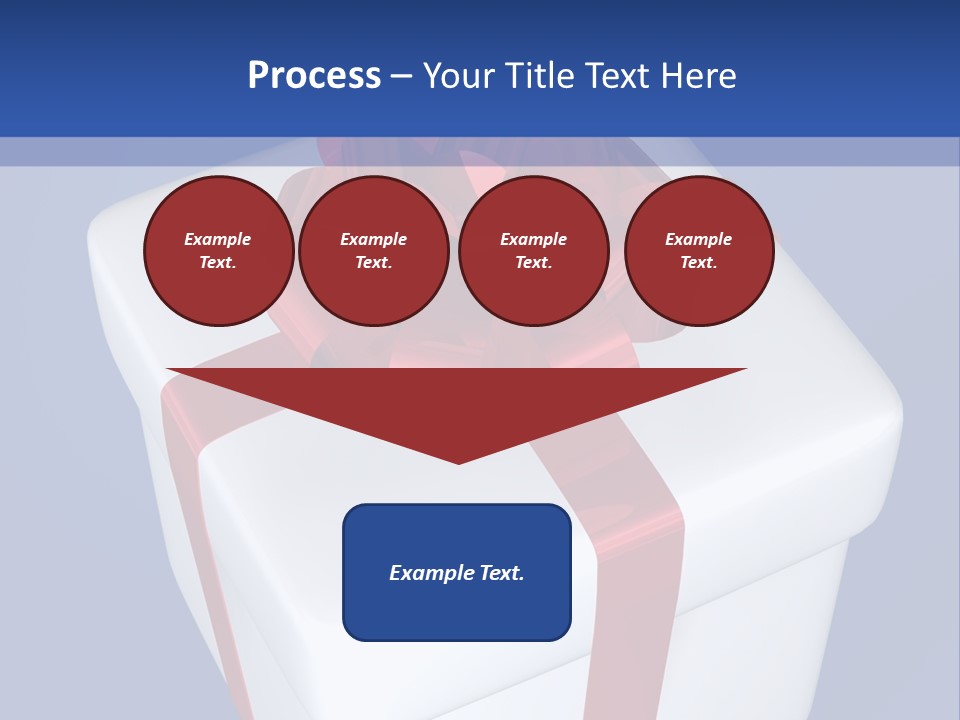 A White Present Box With A Red Ribbon On It PowerPoint Template