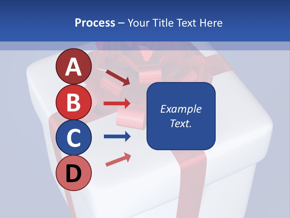 A White Present Box With A Red Ribbon On It PowerPoint Template