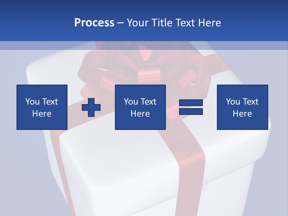 A White Present Box With A Red Ribbon On It PowerPoint Template
