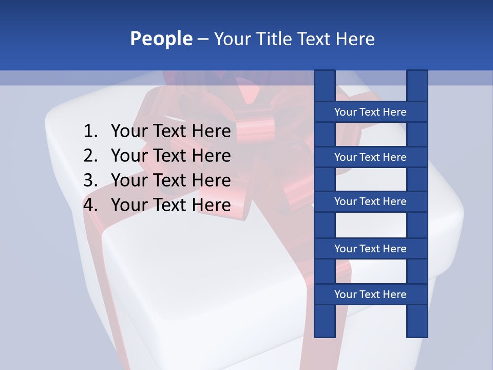 A White Present Box With A Red Ribbon On It PowerPoint Template