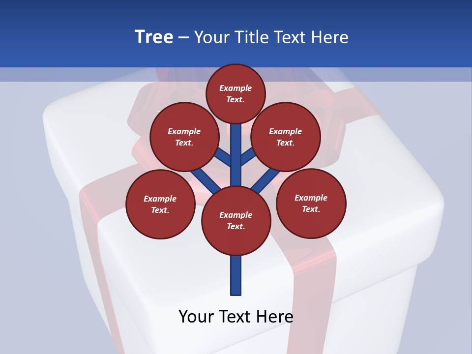 A White Present Box With A Red Ribbon On It PowerPoint Template