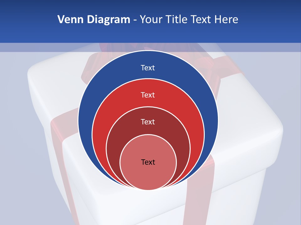 A White Present Box With A Red Ribbon On It PowerPoint Template