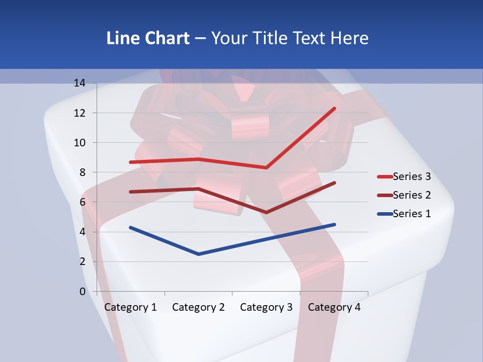 A White Present Box With A Red Ribbon On It PowerPoint Template