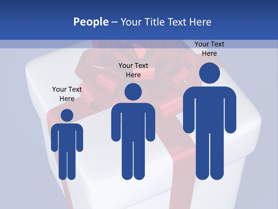 A White Present Box With A Red Ribbon On It PowerPoint Template