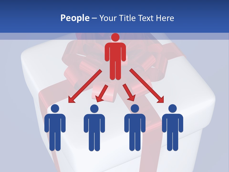 A White Present Box With A Red Ribbon On It PowerPoint Template