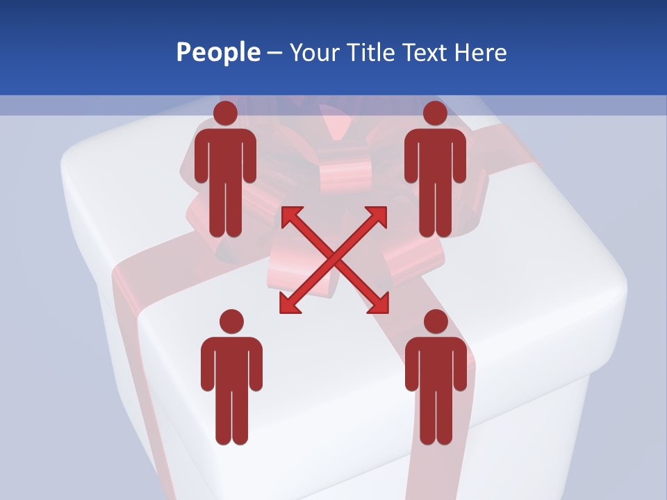 A White Present Box With A Red Ribbon On It PowerPoint Template
