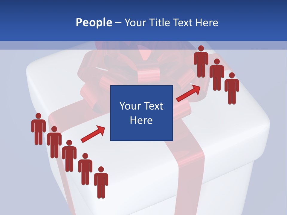 A White Present Box With A Red Ribbon On It PowerPoint Template