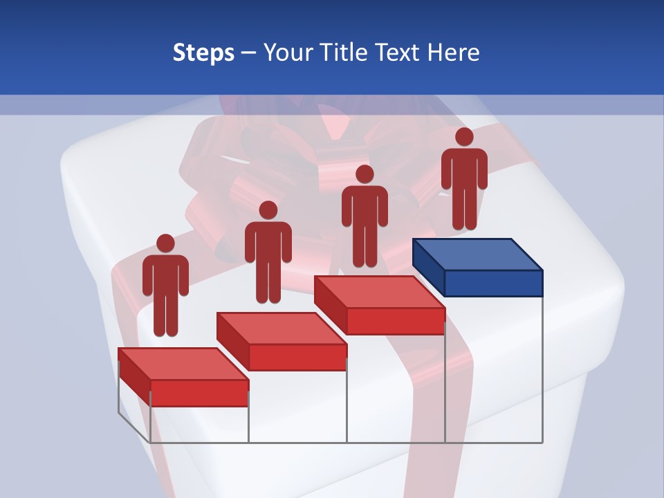 A White Present Box With A Red Ribbon On It PowerPoint Template