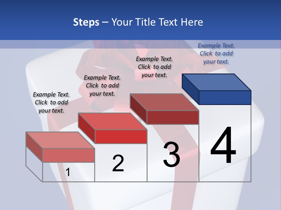 A White Present Box With A Red Ribbon On It PowerPoint Template