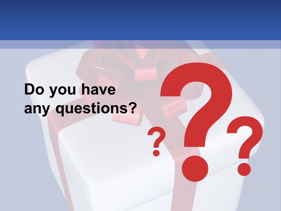 A White Present Box With A Red Ribbon On It PowerPoint Template