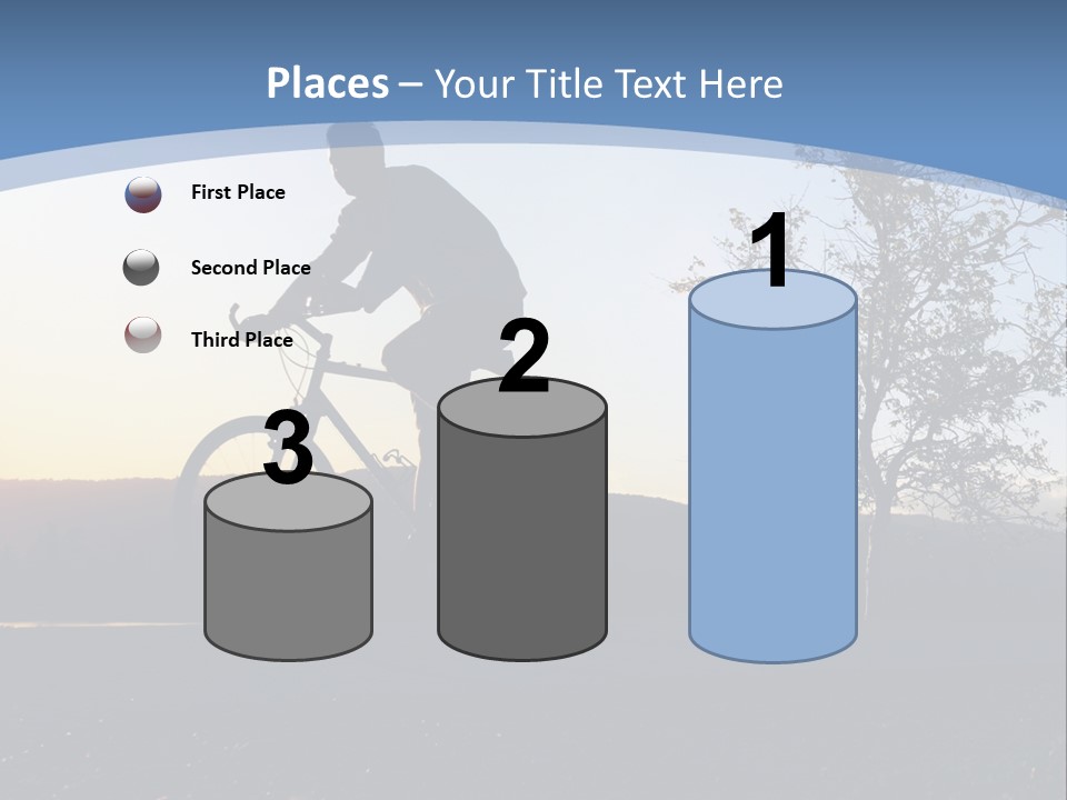 Man Riding His Bike At Sunset PowerPoint Template