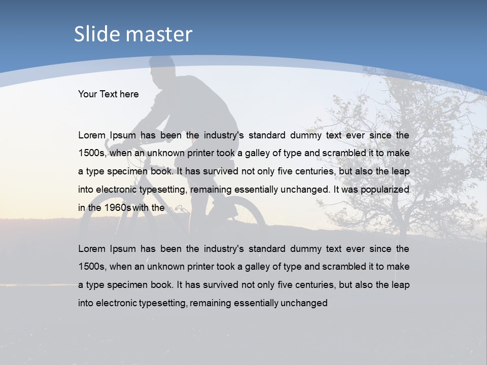 Man Riding His Bike At Sunset PowerPoint Template