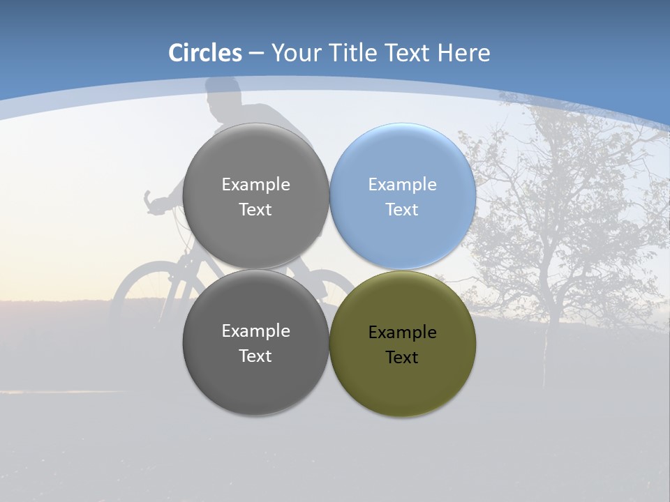 Man Riding His Bike At Sunset PowerPoint Template