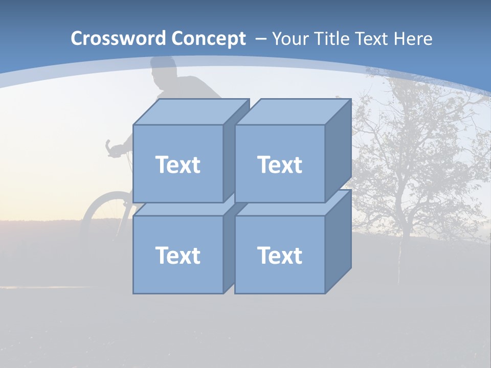 Man Riding His Bike At Sunset PowerPoint Template
