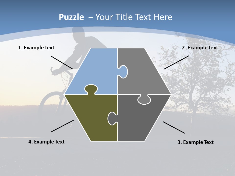 Man Riding His Bike At Sunset PowerPoint Template