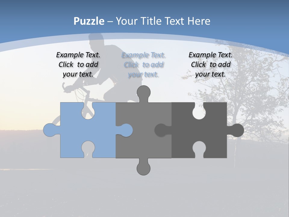 Man Riding His Bike At Sunset PowerPoint Template