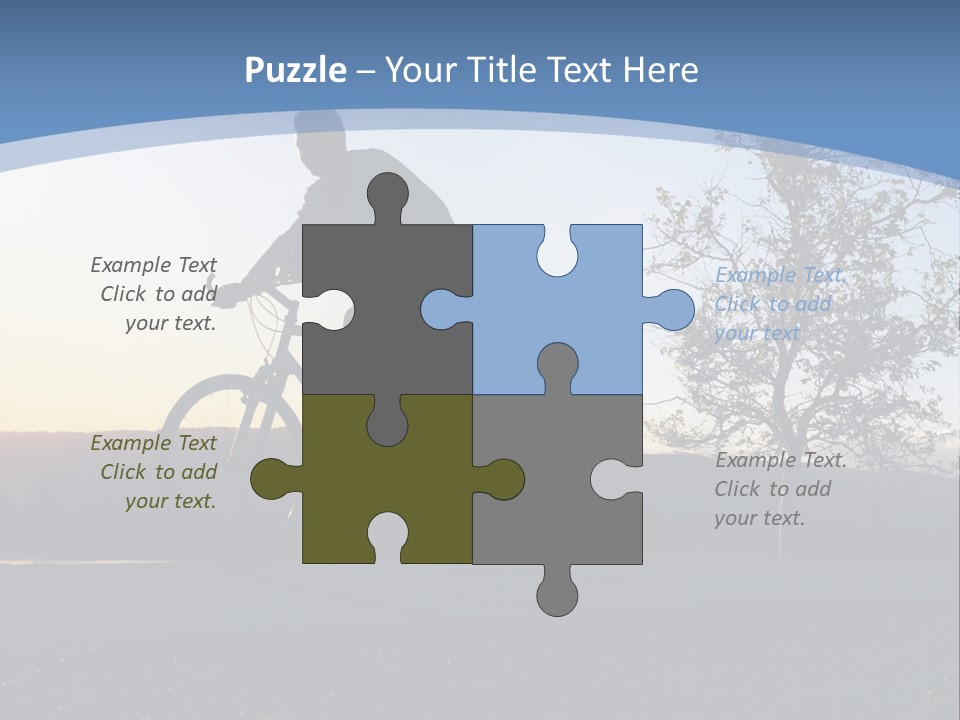 Man Riding His Bike At Sunset PowerPoint Template