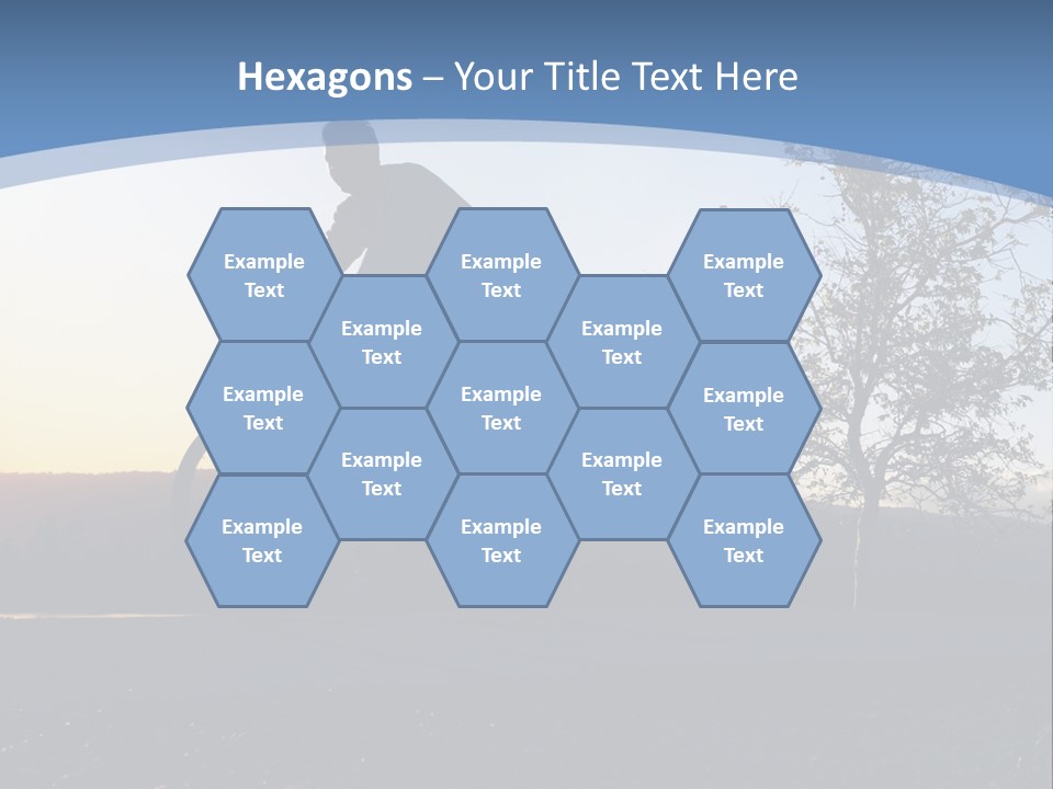 Man Riding His Bike At Sunset PowerPoint Template