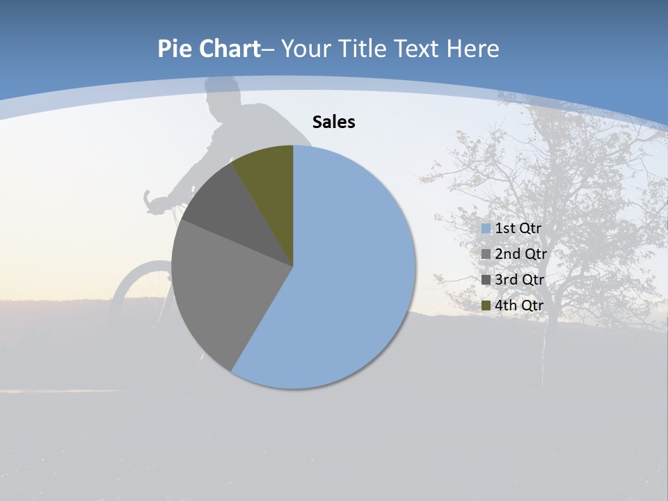 Man Riding His Bike At Sunset PowerPoint Template