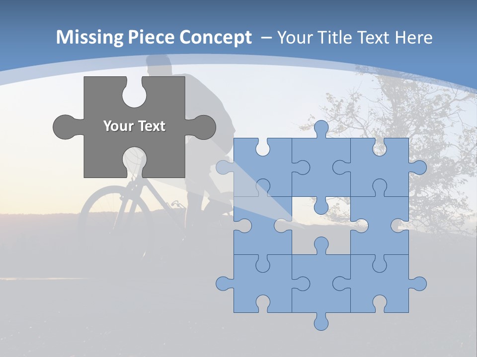 Man Riding His Bike At Sunset PowerPoint Template