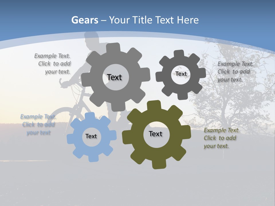 Man Riding His Bike At Sunset PowerPoint Template