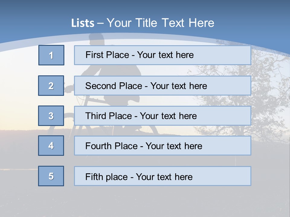 Man Riding His Bike At Sunset PowerPoint Template
