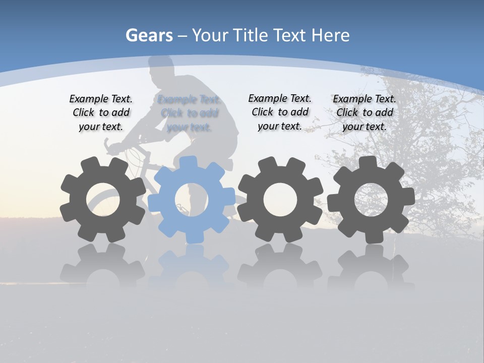 Man Riding His Bike At Sunset PowerPoint Template