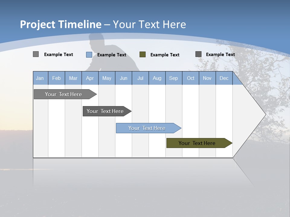 Man Riding His Bike At Sunset PowerPoint Template