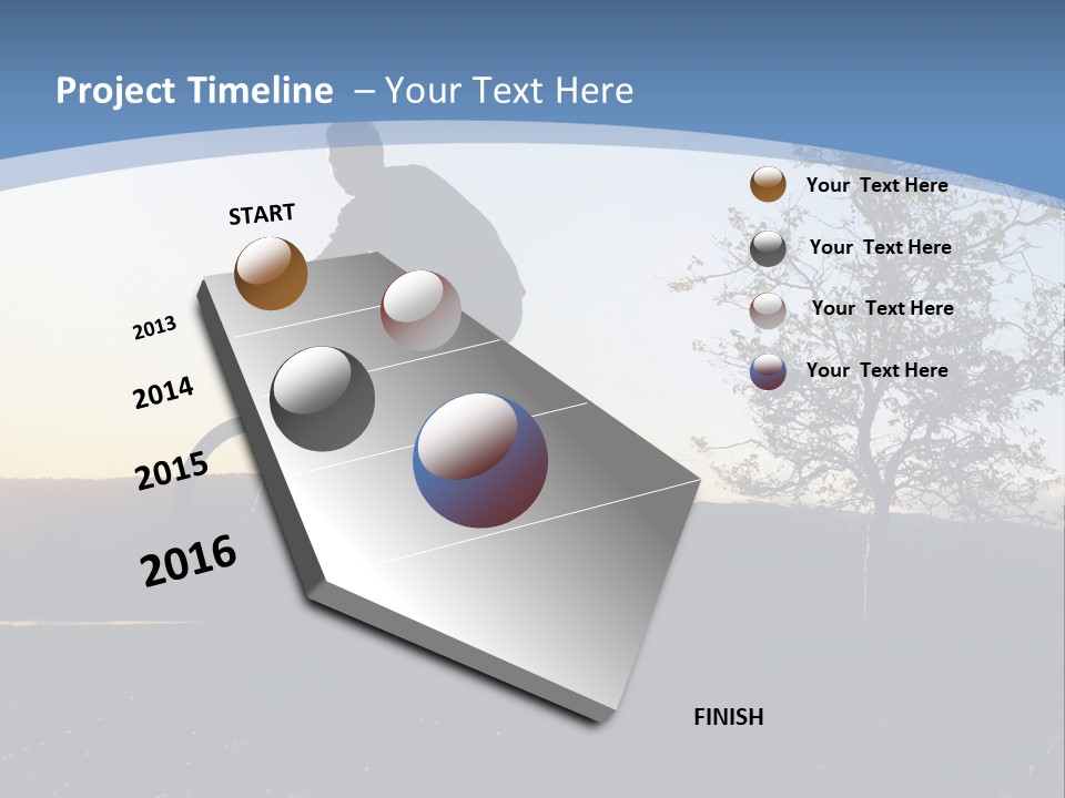 Man Riding His Bike At Sunset PowerPoint Template