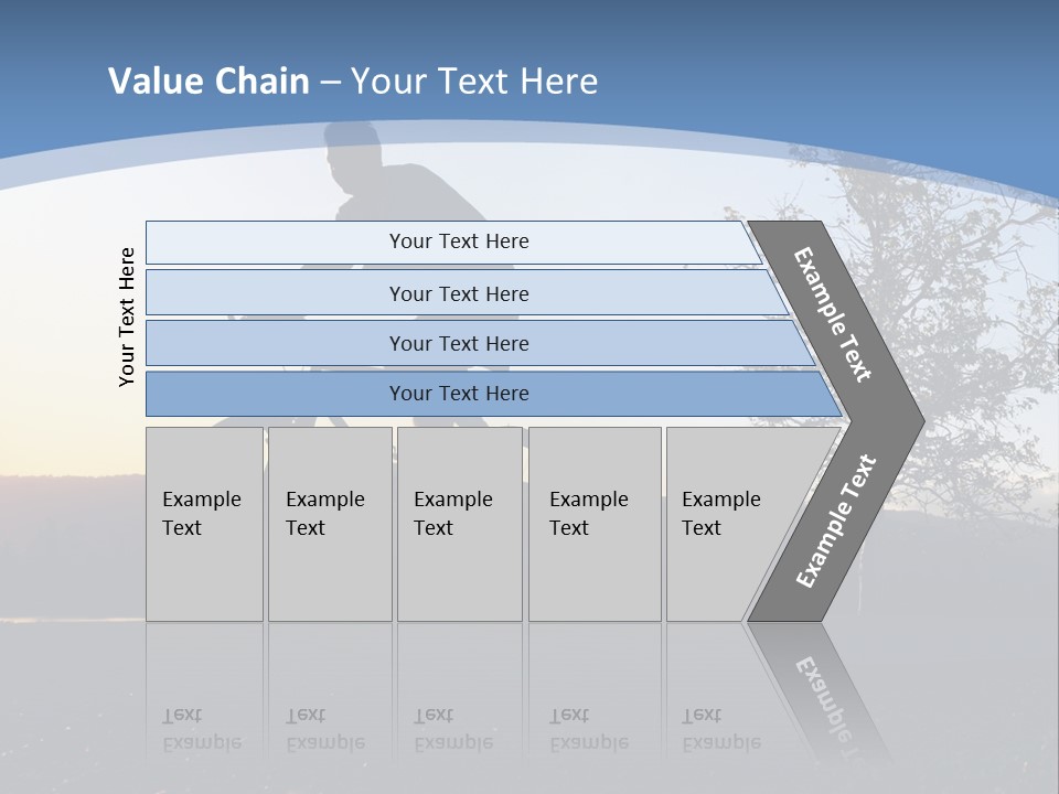 Man Riding His Bike At Sunset PowerPoint Template