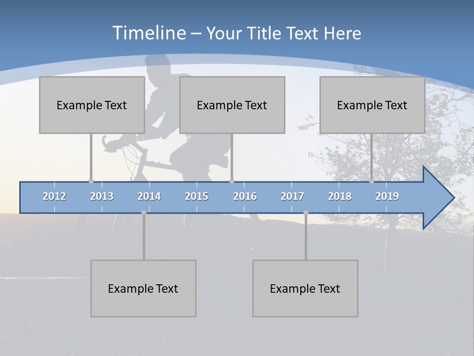Man Riding His Bike At Sunset PowerPoint Template