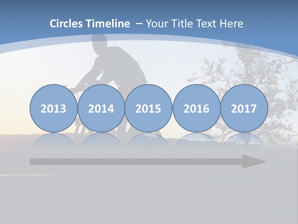 Man Riding His Bike At Sunset PowerPoint Template