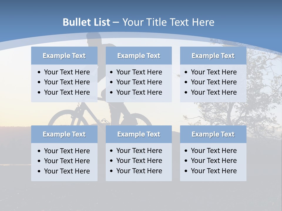 Man Riding His Bike At Sunset PowerPoint Template