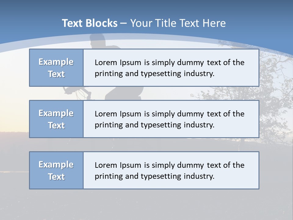 Man Riding His Bike At Sunset PowerPoint Template