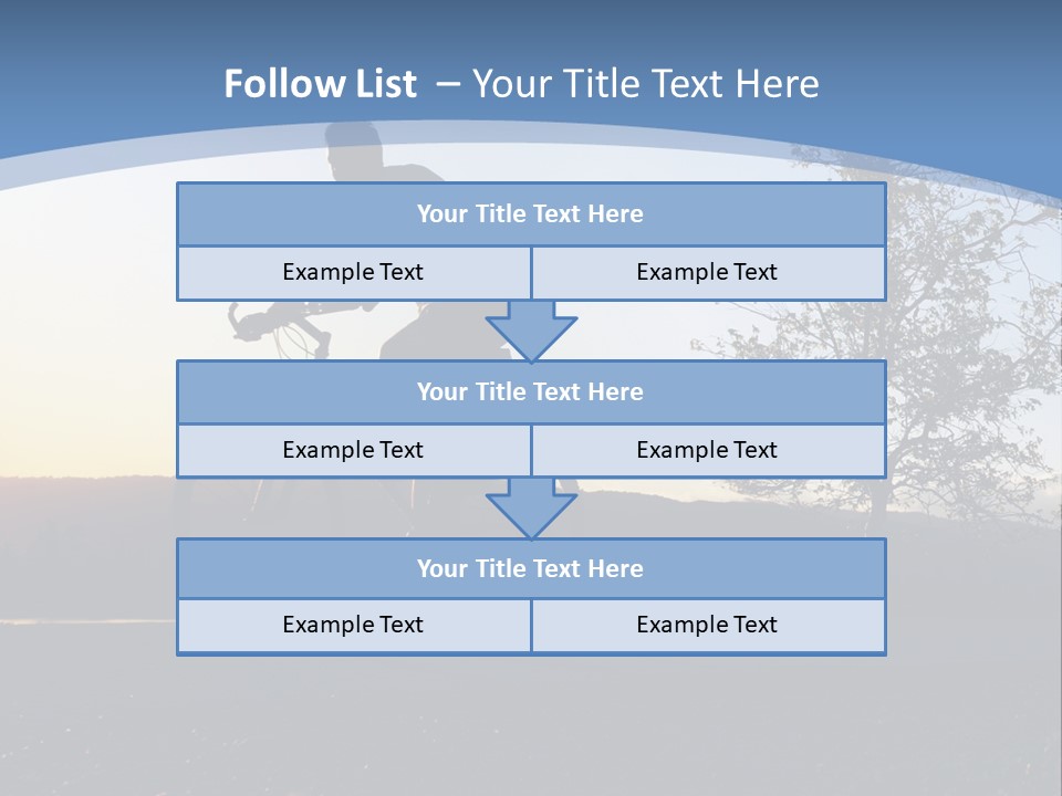 Man Riding His Bike At Sunset PowerPoint Template