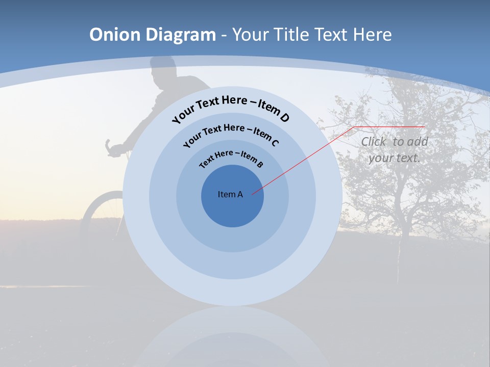 Man Riding His Bike At Sunset PowerPoint Template