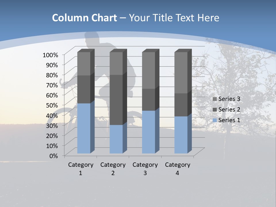 Man Riding His Bike At Sunset PowerPoint Template