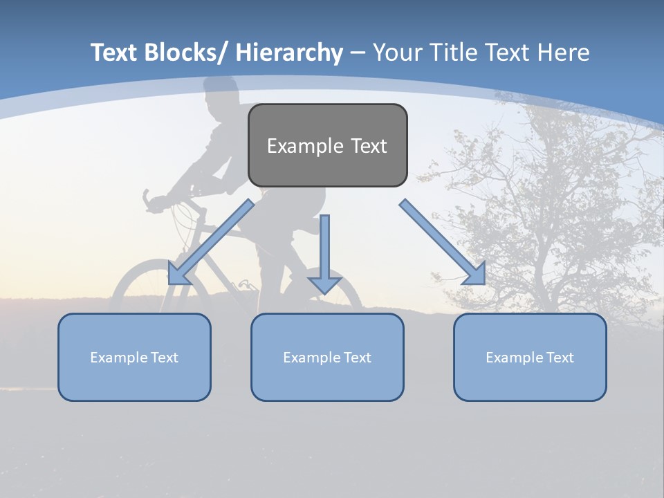 Man Riding His Bike At Sunset PowerPoint Template