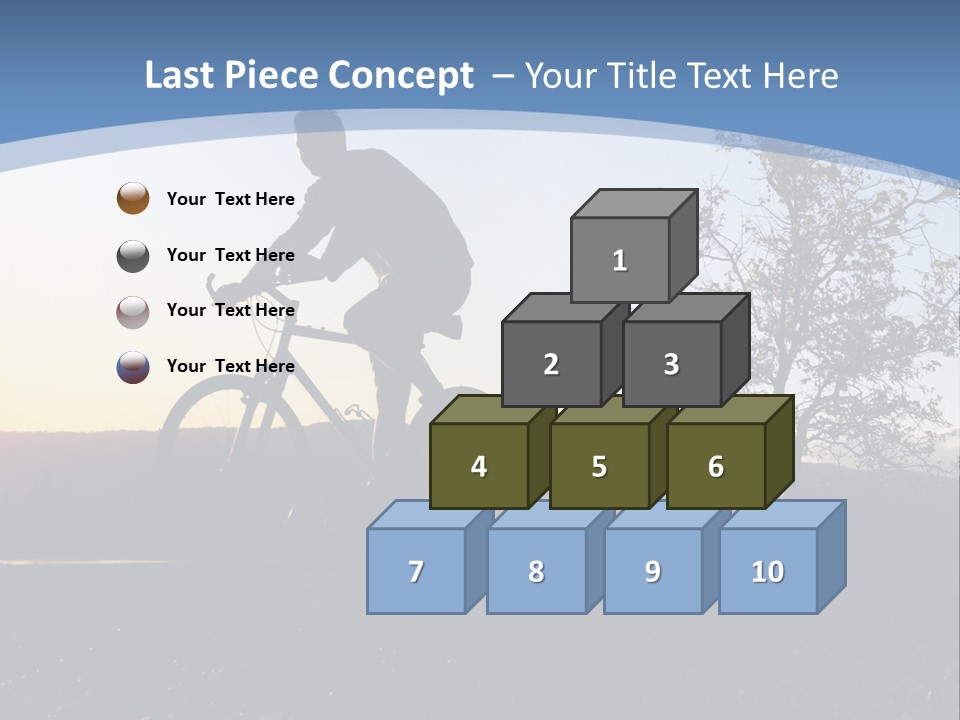 Man Riding His Bike At Sunset PowerPoint Template