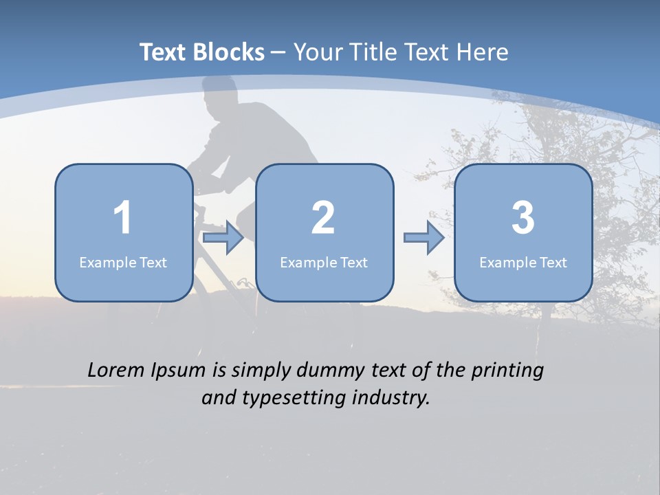 Man Riding His Bike At Sunset PowerPoint Template
