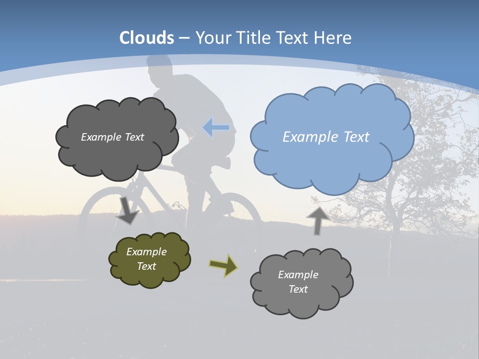 Man Riding His Bike At Sunset PowerPoint Template