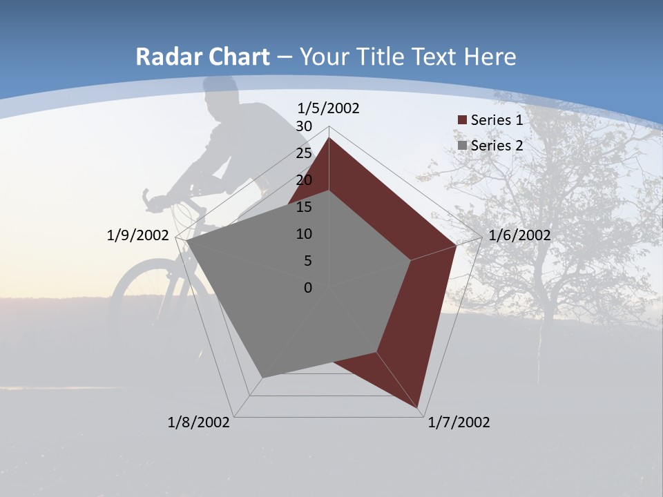 Man Riding His Bike At Sunset PowerPoint Template