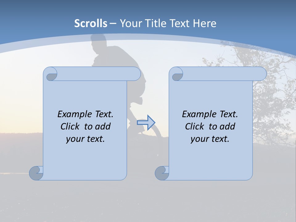 Man Riding His Bike At Sunset PowerPoint Template